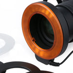 ไฟแฟลช LED แบบวงกลมพร้อมไฟ LED 48 ดวงและวงแหวนอะแดปเตอร์ 6 ขนาด(49mm/52mm/55mm/58mm/62mm/67mm) สำหรับเลนส์มาโคร