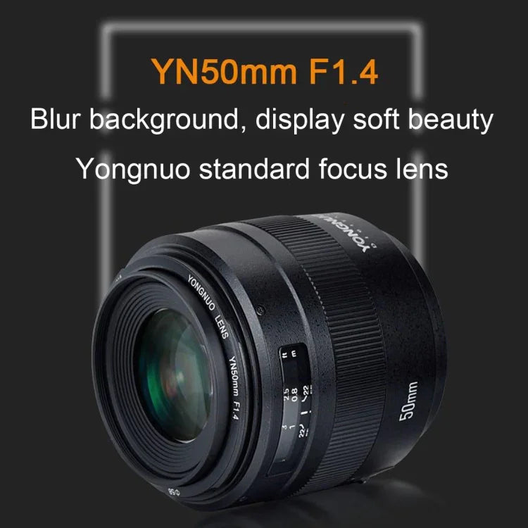 เลนส์โฟกัสอัตโนมัติรูรับแสงกว้าง YONGNUO YN50MM F1.4C สำหรับ Canon, YN50mm F1.4C