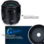 เลนส์โฟกัสอัตโนมัติรูรับแสงกว้าง YONGNUO YN50MM F1.4C สำหรับ Canon, YN50mm F1.4C