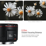 เลนส์โฟกัสอัตโนมัติ YONGNUO YN50MM F1.8C II F1.8 สำหรับ Canon EF Mount เลนส์ใหม่, YN50mm F1.8C II