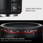 เลนส์โฟกัสอัตโนมัติ YONGNUO YN50MM F1.8C II F1.8 สำหรับ Canon EF Mount เลนส์ใหม่, YN50mm F1.8C II