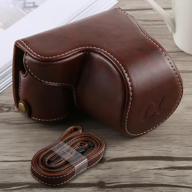 Full Body Camera PU Leather Case Bag with Strap for Sony A5100, For Sony A5100