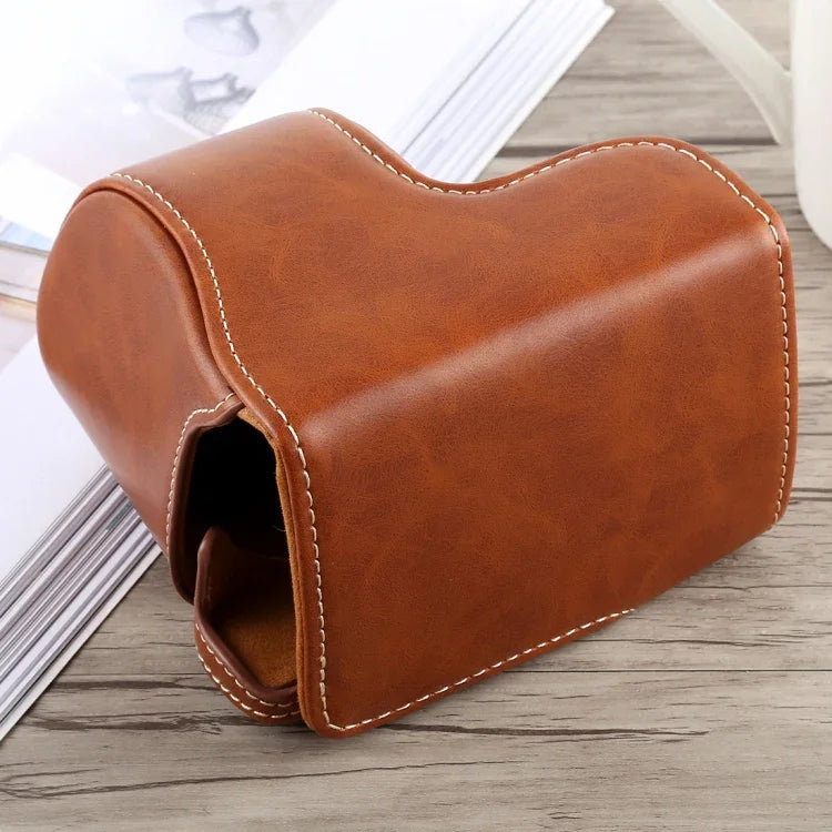 Full Body Camera PU Leather Case Bag with Strap for Sony A5100, For Sony A5100