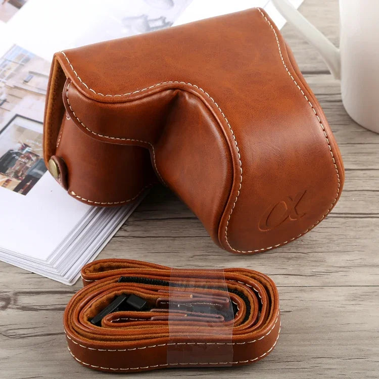 Full Body Camera PU Leather Case Bag with Strap for Sony A5100, For Sony A5100