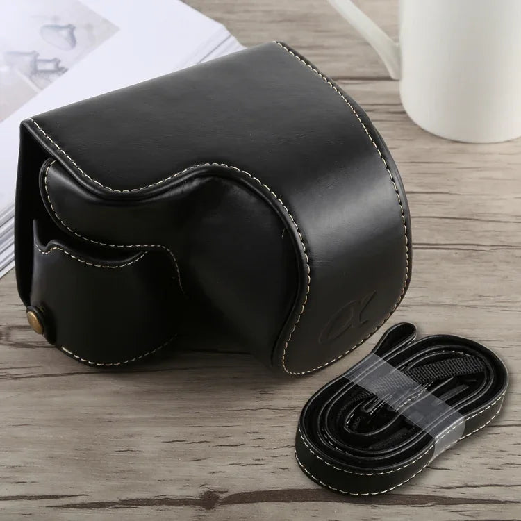 กระเป๋าเคสหนัง PU ครอบตัวกล้องพร้อมสายสะพายสำหรับ Sony A6300, สำหรับ Sony A6300
