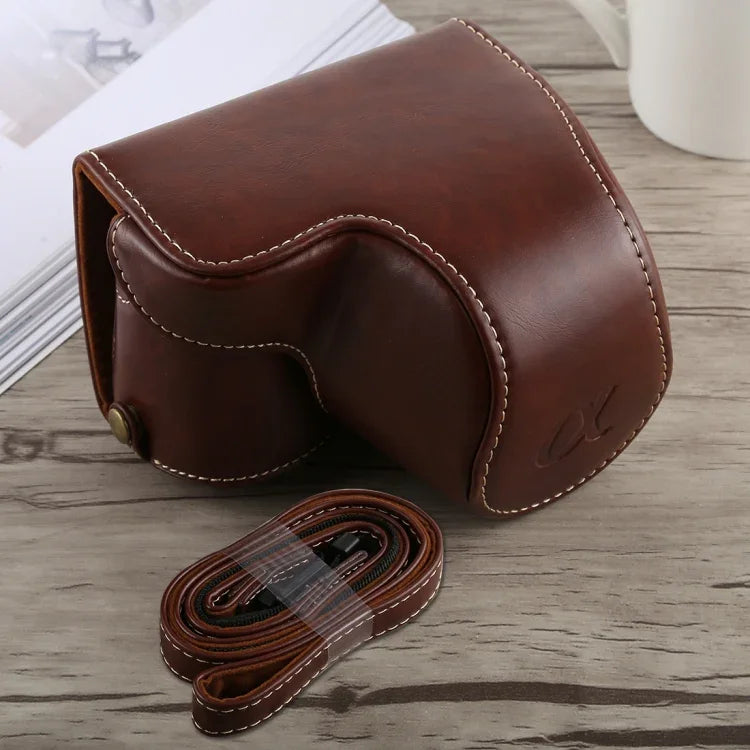 กระเป๋าเคสหนัง PU ครอบตัวกล้องพร้อมสายสะพายสำหรับ Sony A6300, สำหรับ Sony A6300