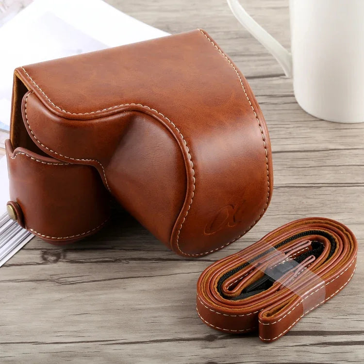 กระเป๋าเคสหนัง PU ครอบตัวกล้องพร้อมสายสะพายสำหรับ Sony A6300, สำหรับ Sony A6300