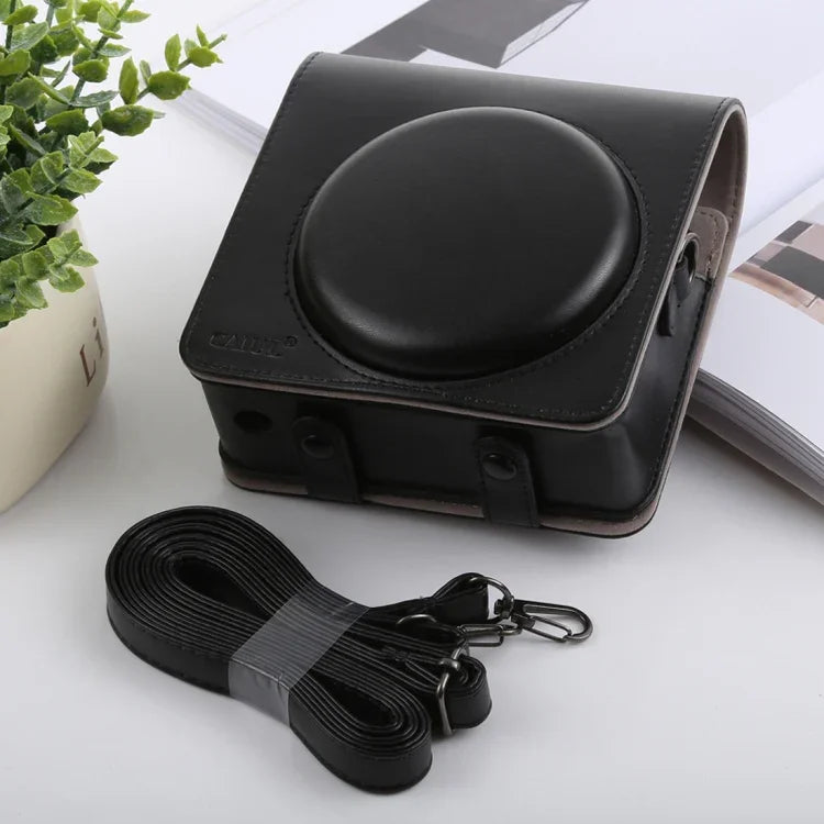 กระเป๋าใส่กล้องหนัง PU แบบเต็มตัวสไตล์วินเทจพร้อมสายสะพาย สำหรับ FUJIFILM instax SQUARE SQ6, สำหรับ FUJI SQ6