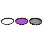 JUNESTAR ฟิลเตอร์เลนส์มืออาชีพ 3 in 1 ขนาด 58 มม. (CPL + UV + FLD / ม่วง) สำหรับ GoPro & Xiaomi Xiaoyi Yi กล้องแอคชั่น, 3 in 1