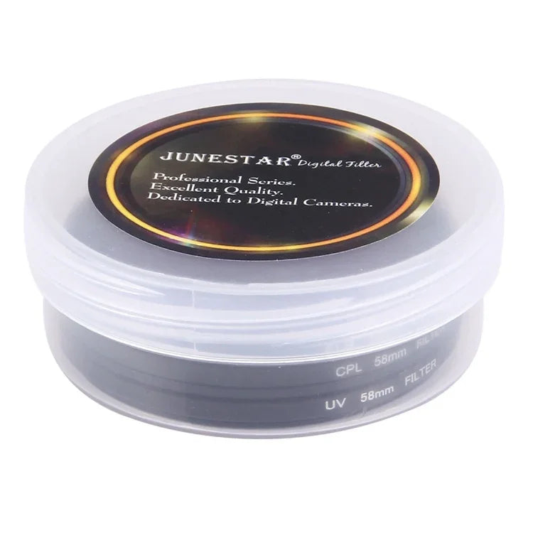 JUNESTAR ฟิลเตอร์เลนส์มืออาชีพ 3 in 1 ขนาด 58 มม. (CPL + UV + FLD / ม่วง) สำหรับ GoPro & Xiaomi Xiaoyi Yi กล้องแอคชั่น, 3 in 1