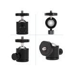 หัวบอลโลหะหมุน 360 องศาขนาดเล็กสำหรับกล้อง DSLR และดิจิทัล สีแดง ดำ น้ำเงิน