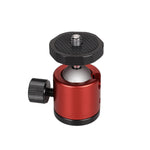 หัวบอลโลหะหมุน 360 องศาขนาดเล็กสำหรับกล้อง DSLR และดิจิทัล สีแดง ดำ น้ำเงิน