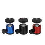 หัวบอลโลหะหมุน 360 องศาขนาดเล็กสำหรับกล้อง DSLR และดิจิทัล สีแดง ดำ น้ำเงิน