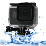 เคสกันน้ำลึก 60 ม. สำหรับ GoPro HERO6 /5 Black พร้อมหน้าจอสัมผัสด้านหลังและฟิลเตอร์ / ตัวยึดพื้นฐานและสกรู, ไม่ต้องถอดเลนส์, กันน้ำลึก 60 ม.