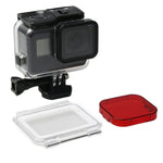 เคสกันน้ำลึก 60 ม. สำหรับ GoPro HERO6 /5 Black พร้อมหน้าจอสัมผัสด้านหลังและฟิลเตอร์ / ตัวยึดพื้นฐานและสกรู, ไม่ต้องถอดเลนส์, กันน้ำลึก 60 ม.