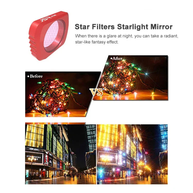 JSR 5 in 1 CR Super Wide Angle Lens 12.5X Macro Lens + CPL Lens + Star + ND16 Lens Filter Set for DJI OSMO Pocket, Macro Lens+CPL+ Star+ND16+CR