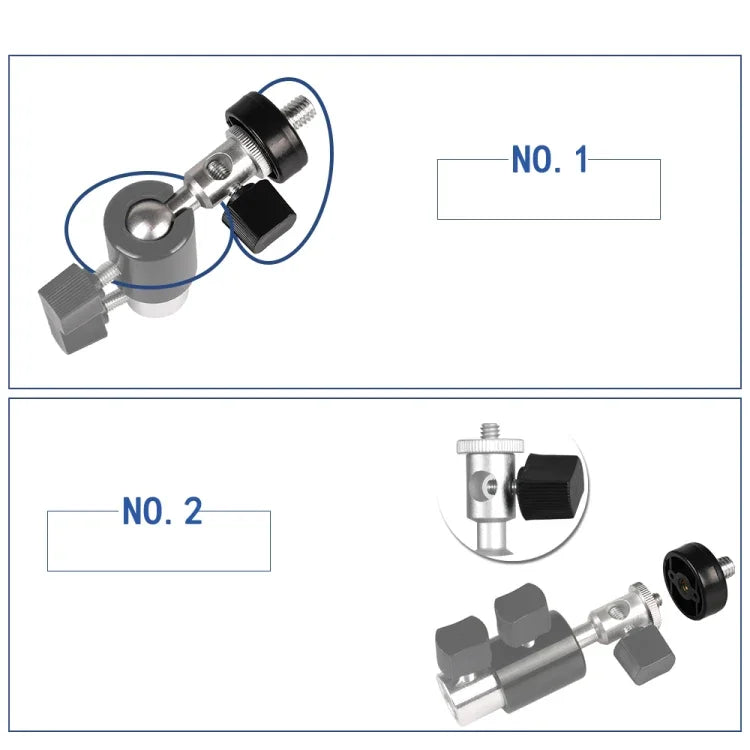 ขาตั้งไฟแฟลชอเนกประสงค์แบบ D พร้อมที่ยึดร่ม, รับน้ำหนักสูงสุด: 2กก., แบบ D