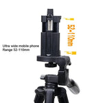 ขาตั้งกล้องอลูมิเนียมแมกนีเซียม YUNTENG VCT-5208RM พร้อมรีโมทบลูทูธ, หัวขาตั้งกล้อง และที่หนีบโทรศัพท์สำหรับกล้อง SLR และสมาร์ทโฟน, ความสูง: 125ซม., VCT-5208