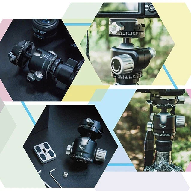 หัวบอลพาโนรามา FITTEST X4 ศูนย์ถ่วงต่ำ แรงล็อกสูง พร้อมแผ่นปลดเร็ว สำหรับกล้อง DSLR และดิจิทัล รับน้ำหนักสูงสุด 10 กก., YT040 X4