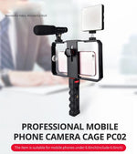 โครงพลาสติกสำหรับถ่ายวิดีโอถ่ายทอดสด Vlogging YLG0901B สำหรับสมาร์ทโฟน iPhone, Galaxy, Huawei, Xiaomi, HTC, LG, Google และสมาร์ทโฟนอื่นๆ, YLG0901B