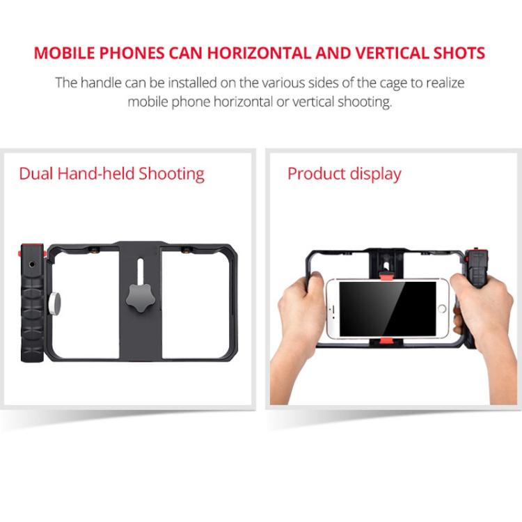 โครงพลาสติกสำหรับถ่ายวิดีโอถ่ายทอดสด Vlogging YLG0901B สำหรับสมาร์ทโฟน iPhone, Galaxy, Huawei, Xiaomi, HTC, LG, Google และสมาร์ทโฟนอื่นๆ, YLG0901B