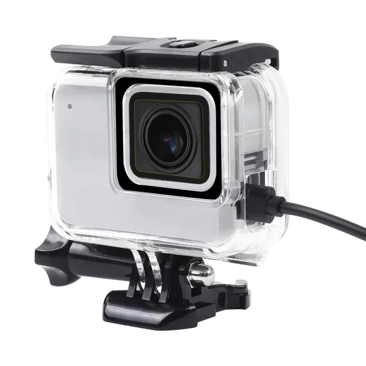 เคสโครงกระดูกแบบกลวงด้านข้างพร้อมตะขอและฐานยึดสกรูสำหรับ GoPro HERO7 White /Silver, ด้านข้างแบบกลวง