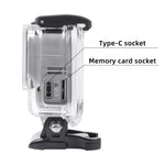 เคสโครงกระดูกแบบกลวงด้านข้างพร้อมตะขอและฐานยึดสกรูสำหรับ GoPro HERO7 White /Silver, ด้านข้างแบบกลวง