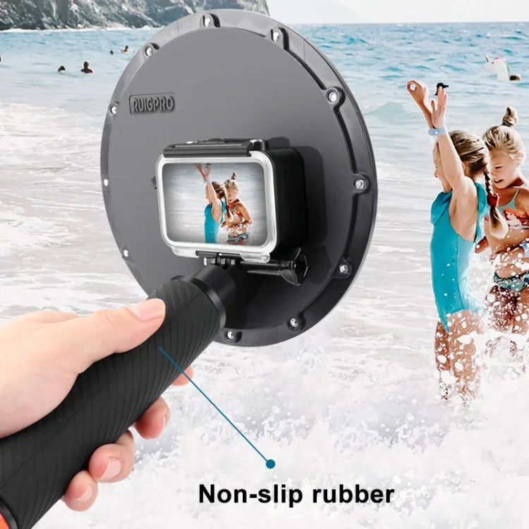 RUIGPRO ที่จับลอยน้ำพร้อมโดมครอบเลนส์กล้องใต้น้ำสำหรับ DJI Osmo Action, Osmo Action