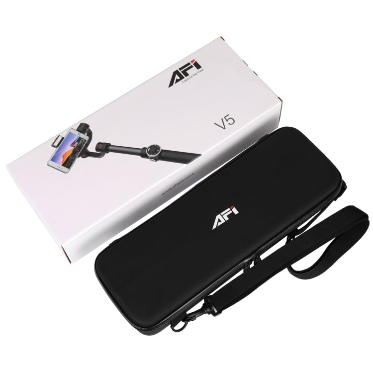 AFI V5 กันสั่นกิมบอลอลูมิเนียมไร้แปรง 3 แกนแบบถือมือ พร้อมขาตั้งกล้องและไฟเติม สำหรับสมาร์ทโฟนขนาดไม่เกิน 6 นิ้ว รองรับการติดตามใบหน้า
