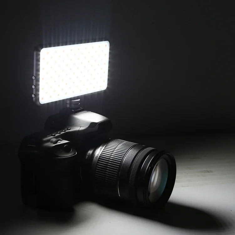 ไฟสตูดิโอ LED011S ขนาดพกพา 180 ดวง สำหรับถ่ายวิดีโอและภาพมืออาชีพ พร้อมจอ OLED และอะแดปเตอร์ Cold Shoe สำหรับกล้อง Canon / Nikon DSLR, 180 LED
