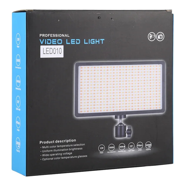 ไฟสตูดิโอถ่ายภาพและวิดีโอสำหรับบล็อกเกอร์มืออาชีพ LED01 416 ดวง 3600LM สำหรับกล้อง DSLR Canon / Nikon, 416 LED