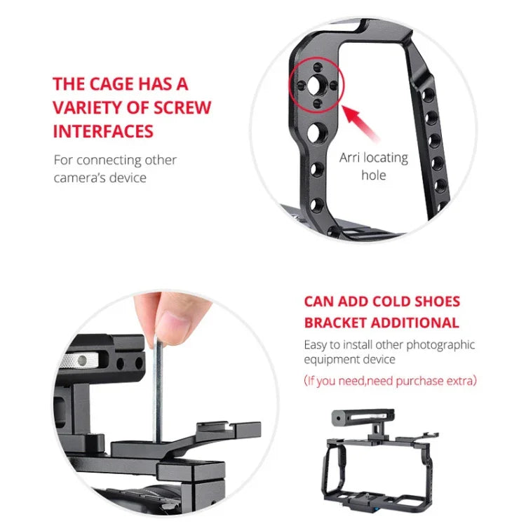 กรงจับกล้องวิดีโอพร้อมด้ามจับ YELANGU C9-A YLG0911A สำหรับ DJI BMPCC 4K, C9-A