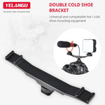 อะแดปเตอร์ขาตั้ง Cold Hot Shoe คู่ YELANGU YLG0702A ขาจับขยายอะลูมิเนียมอัลลอย, ขาตั้ง Cold Hot คู่