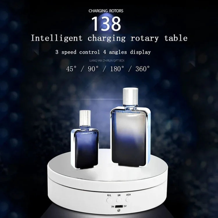 แท่นหมุนแสดงผลชาร์จ USB อัจฉริยะ 360 องศา ขนาด 13.8 ซม. อุปกรณ์ประกอบฉากถ่ายวิดีโอ รับน้ำหนัก 3 กก.
