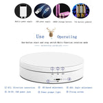 แท่นหมุนแสดงผลชาร์จ USB อัจฉริยะ 360 องศา ขนาด 13.8 ซม. อุปกรณ์ประกอบฉากถ่ายวิดีโอ รับน้ำหนัก 3 กก.