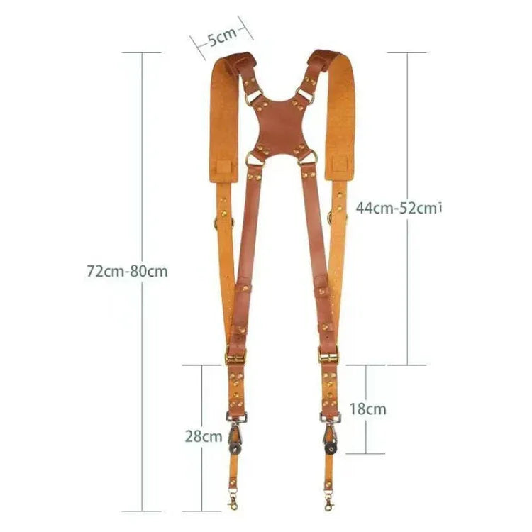 สายสะพายกล้องหนังแบบสองไหล่กันลื่นปลดเร็วพร้อมตะขอโลหะสำหรับกล้อง SLR / DSLR, สองไหล่ (สีน้ำตาล), สองไหล่ (สีดำ)