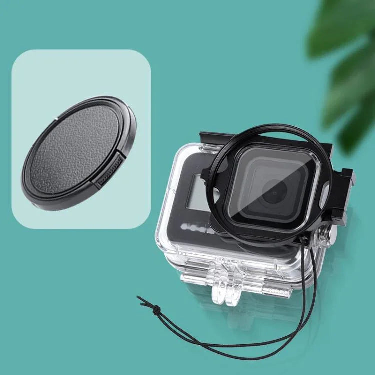 RUIGPRO แหวนอะแดปเตอร์ฟิลเตอร์ 58มม. สำหรับ GoPro HERO8 พร้อมเคสกันน้ำและฝาครอบเลนส์