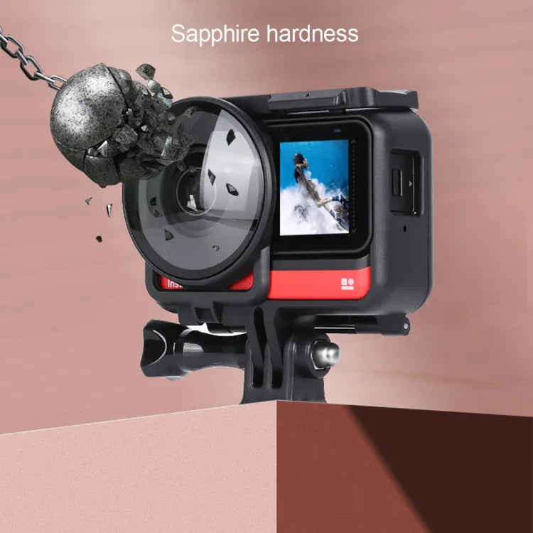 ฝาครอบแก้วป้องกันเลนส์สำหรับกล้องพาโนรามา Insta360one R พร้อมกรอบ สำหรับ Insta360 One R
