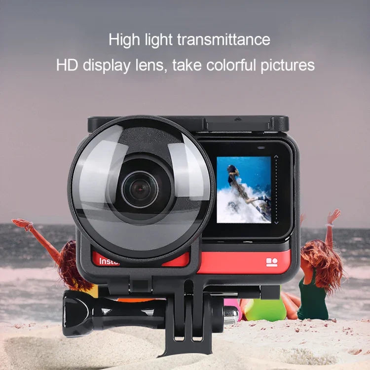 ฝาครอบแก้วป้องกันเลนส์สำหรับกล้องพาโนรามา Insta360one R พร้อมกรอบ สำหรับ Insta360 One R