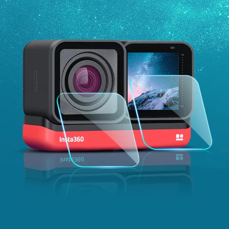 ฟิล์มกระจกนิรภัยเลนส์ + จอ LCD สำหรับ Insta 360 One R 4K, สำหรับ Insta 360 One R 4K