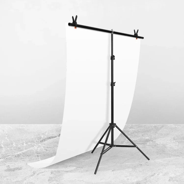 ชุดขาตั้งฉากหลังสตูดิโอถ่ายภาพขนาด 100x200 ซม. รูปตัว T พร้อมคลิป, ไม่มีฉากหลัง, 100x200 ซม.