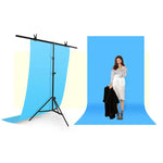 ชุดขาตั้งฉากหลังสตูดิโอถ่ายภาพรูปตัว T ขนาด 200x200ซม. พร้อมคลิป, ไม่มีฉากหลัง, 200x200ซม.