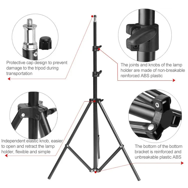 ชุดไฟถ่ายภาพ Softbox ขนาด 50x70 ซม. พร้อมขาตั้งไฟถ่ายภาพ 2 ม. และขาตั้งแถบขวางแขน Jib สตูดิโอแฟลช