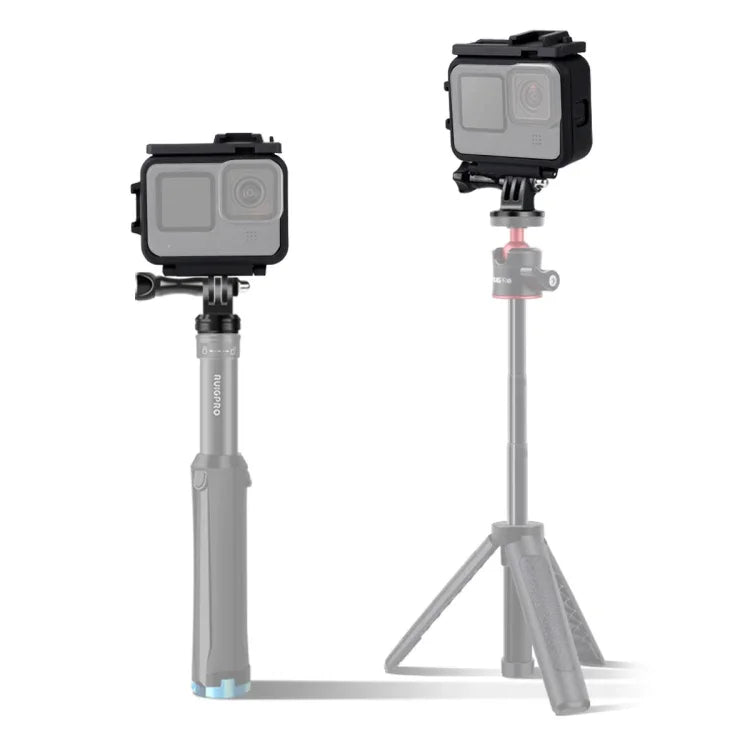 เคสป้องกันกรอบพลาสติกสำหรับ GoPro HERO10 Black / HERO9 Black พร้อมฐานล็อกและสกรูยาว กรอบพลาสติก