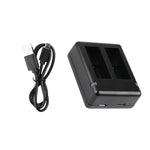 ที่ชาร์จแบตเตอรี่คู่ USB พร้อมสายและไฟแสดงสถานะสำหรับ GoPro HERO9 Black / HERO10 Black / HERO11 Black / HERO12 Black สำหรับ GoPro HERO9 Black
