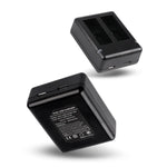ที่ชาร์จแบตเตอรี่คู่ USB พร้อมสายและไฟแสดงสถานะสำหรับ GoPro HERO9 Black / HERO10 Black / HERO11 Black / HERO12 Black สำหรับ GoPro HERO9 Black