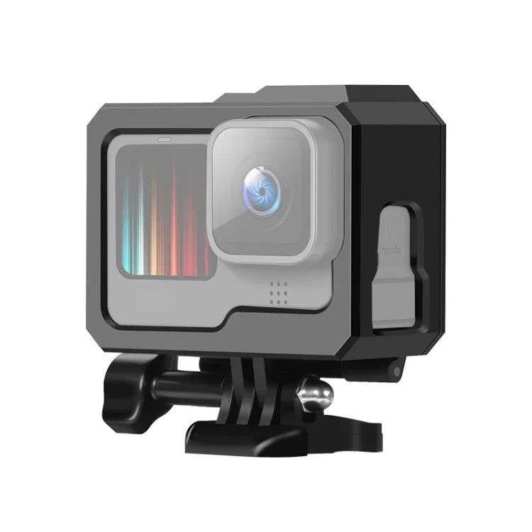 เคสป้องกันกรอบพลาสติก ABS สำหรับ GoPro HERO10 Black / HERO9 Black พร้อมล็อกฐานและสกรู กรอบพลาสติก ABS