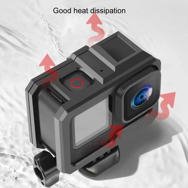 เคสป้องกันกรอบพลาสติก ABS สำหรับ GoPro HERO10 Black / HERO9 Black พร้อมล็อกฐานและสกรู กรอบพลาสติก ABS