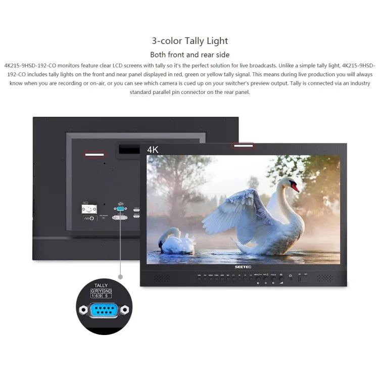 SEETEC 4K215-9HSD-CO จอมอนิเตอร์กล้องสนาม 21.5 นิ้ว 1920x1080 SDI / HDMI Full HD Director Box, 4K215-9HSD-CO
