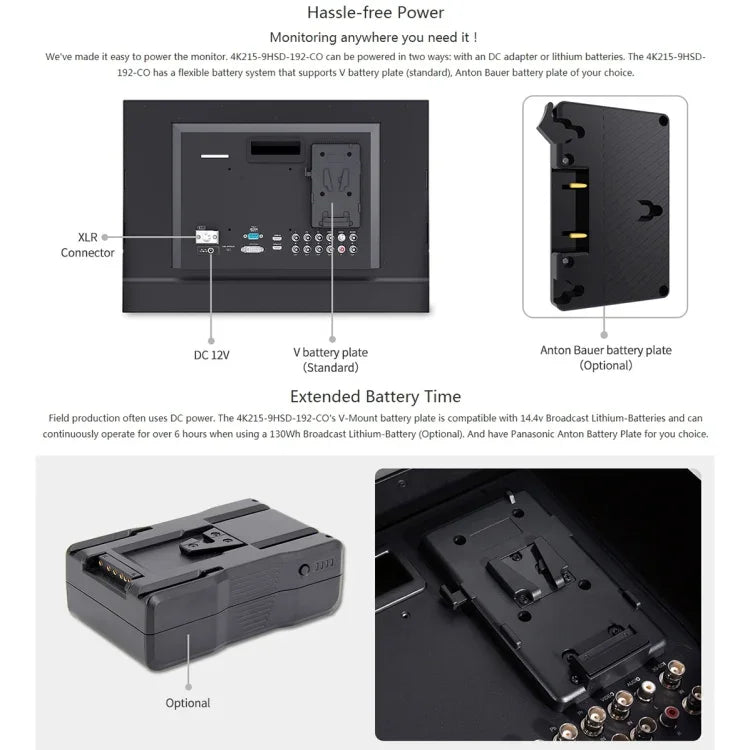 SEETEC 4K215-9HSD-CO จอมอนิเตอร์กล้องสนาม 21.5 นิ้ว 1920x1080 SDI / HDMI Full HD Director Box, 4K215-9HSD-CO